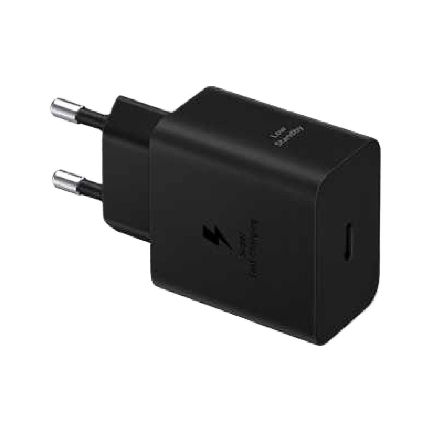 Black Samsung charger with two prongs.