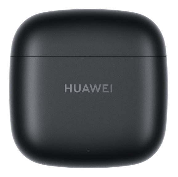Czarny futerał na słuchawki Huawei z logo Huawei z przodu, prosty i nowoczesny design.