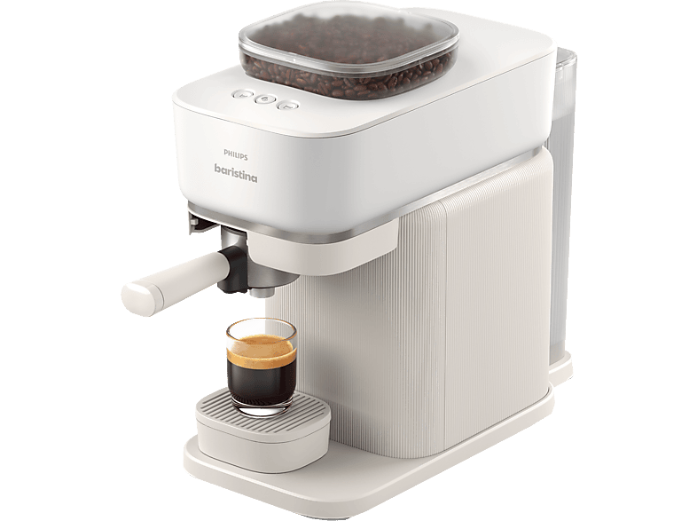 Philips bar300/00 Baristina Espressomaschine (Naturweiß, Mahlwerk aus Keramik, 1550 Watt, 16 bar)