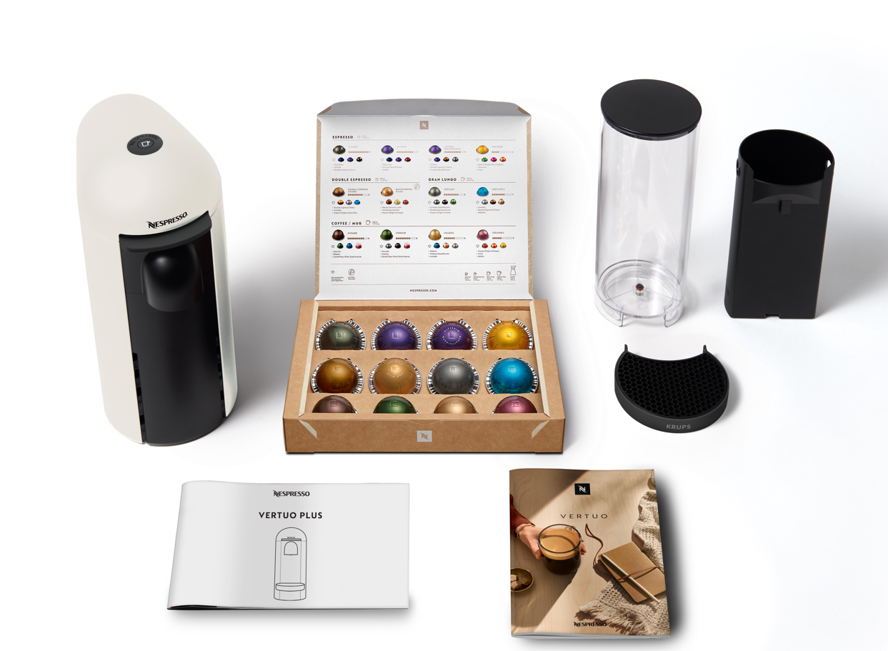 Ekspres na kapsułki Krups-Nespresso XN903110 NES VERTUO+ Biały