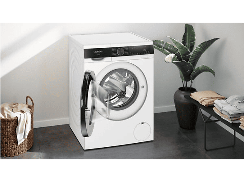 Lavadora carga frontal - Siemens WG44G2ZAES, Serie IQ500, 9 kg, 1400 RPM, 17 programas, Smart Finish, programa AntiManchas, Blanco