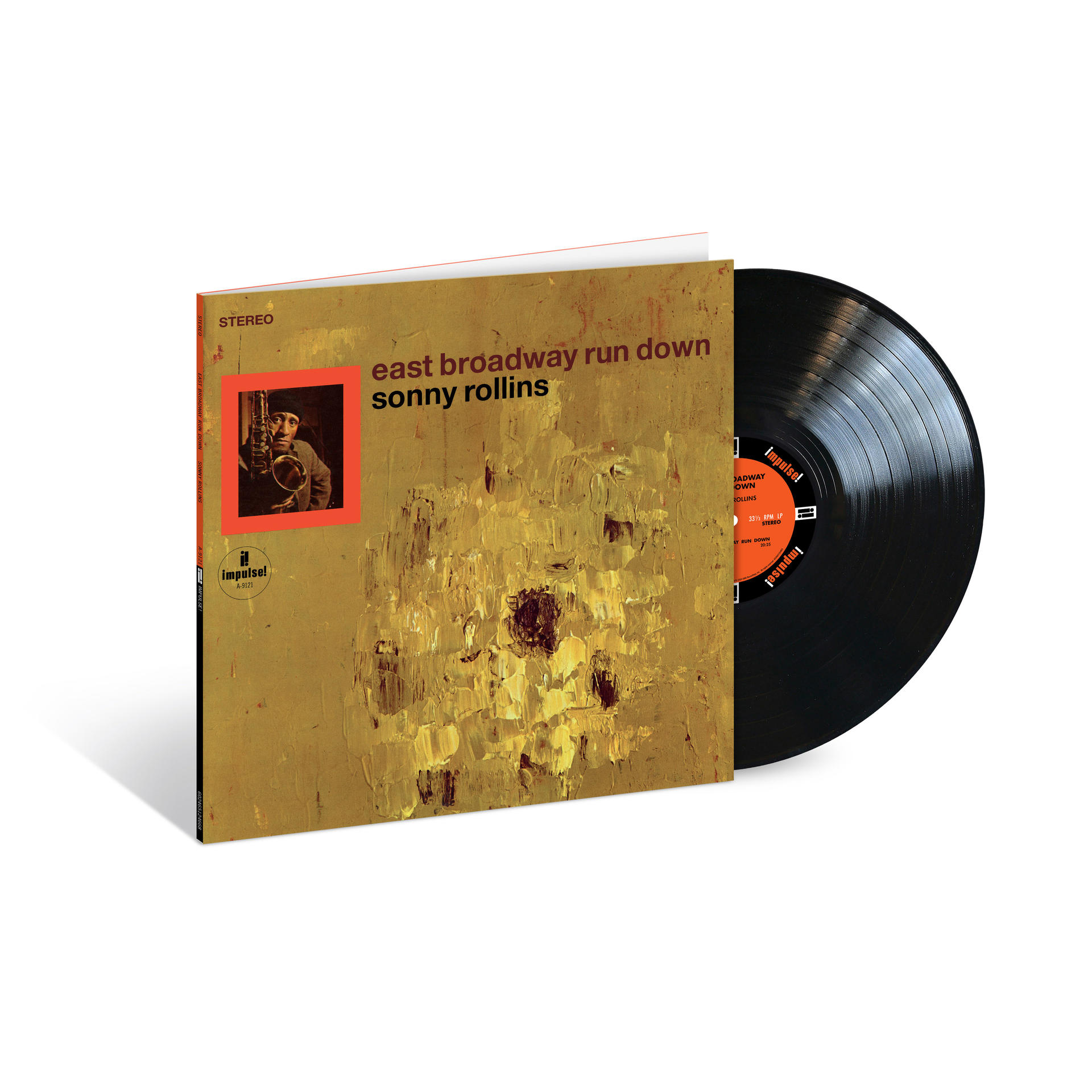 Ein Vinyl-Schallplatten-Albumcover von Sonny Rollins. Das Cover ist gelb und rot.
