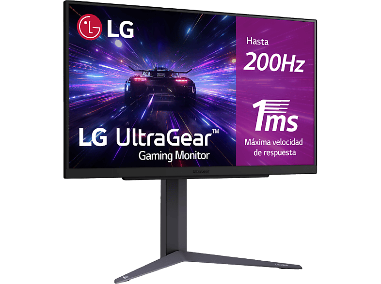 REACONDICIONADO Seminuevo Muy bueno Monitor gaming - LG 27GS75Q-B, 27", QHD, 1 ms, 180 Hz, HDMI x2, DisplayPort x1, Morado Grisáceo