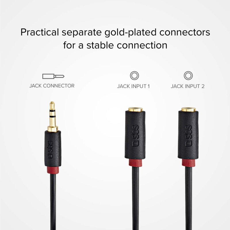 Vergoldete Stecker für Audiokabel, mit Klinken- und Eingangsanschlüssen.