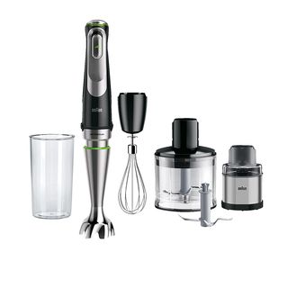 BRAUN MultiQuick 9 MQ 9138XI Stabmixer PremiumSchwarz/Edelstahl (1200 Watt, 0.6 Liter (Messbecher), 0.5 Liter (Zerkleinerer))