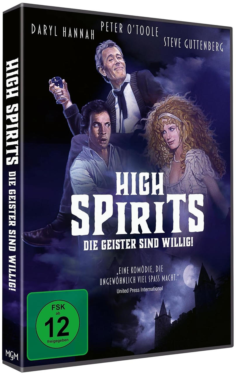Filmcover 'High Spirits', mit Schauspielern, Titeltext und grüner FSK 12-Bewertung.