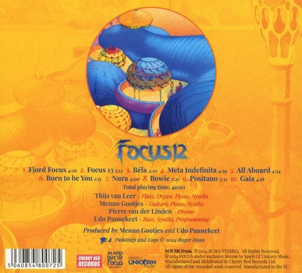 Ein Focus12 CD-Cover mit farbenfrohem Hintergrund.