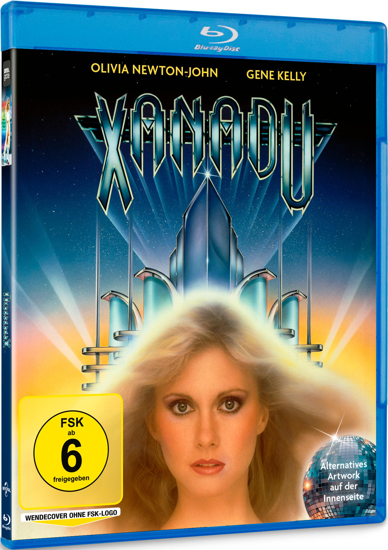 Blu-ray-Disc-Cover für 'Xanadu' mit Olivia Newton-John und Gene Kelly.