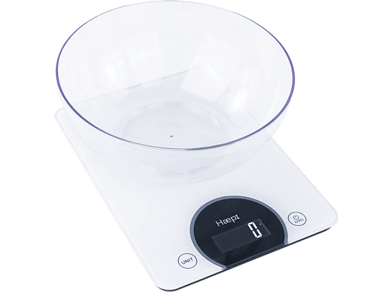 Haepi Kitchen Scale with Bowl White
