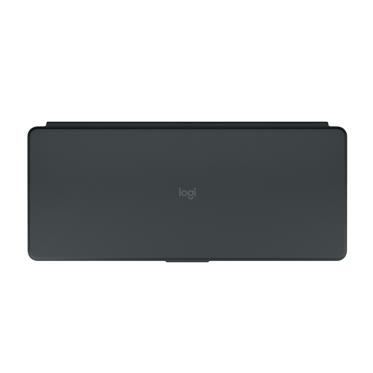 Custodia per tastiera Logitech nera, forma rettangolare, con il logo Logitech.