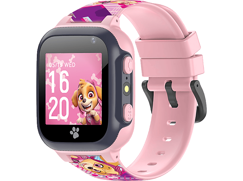 Smartwatch infantil - Forever KW-60, 230 mm, Micro SIM, Localización LBS, Diseño de Patrulla Canina, Rosa