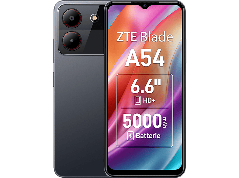 ZTE Blade A54, 4 GB RAM + 4 GB RAM Memory Fusion 64 GB Grau Dual SIM