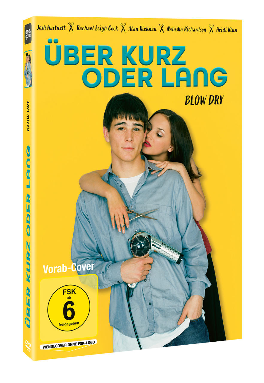 DVD-Cover: Eine Frau umarmt einen Mann mit einem Föhn.
