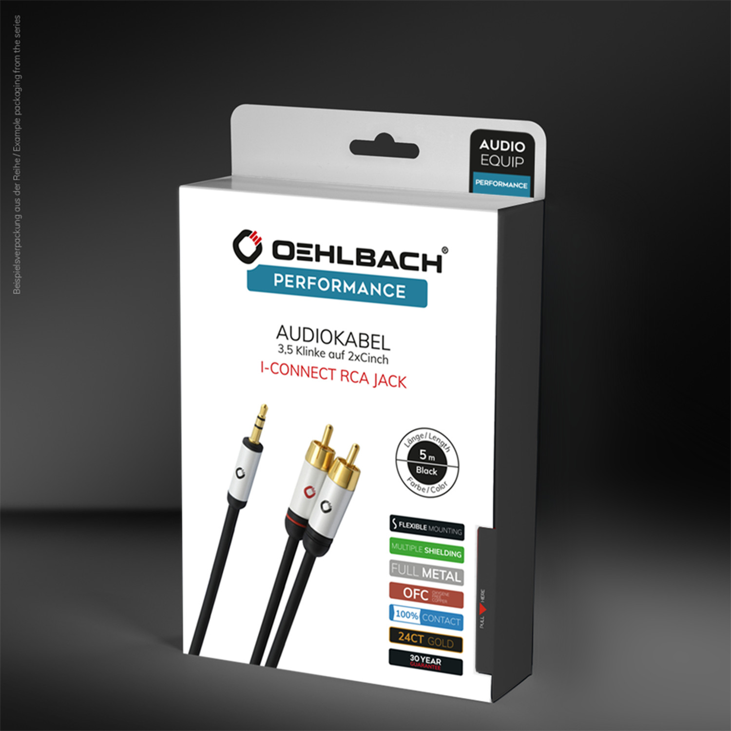 Box of audio cable with multiple features.