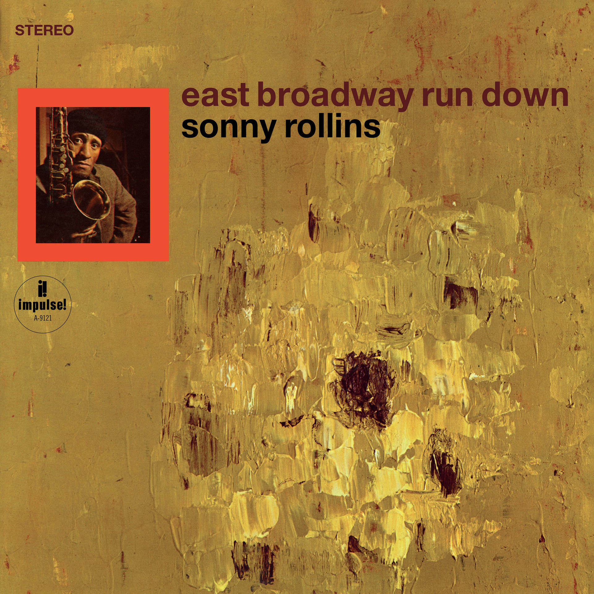 Albumcover mit einem Jazzmusiker, der Saxophon spielt. Gelber Hintergrund. Text: Sonny Rollins.
