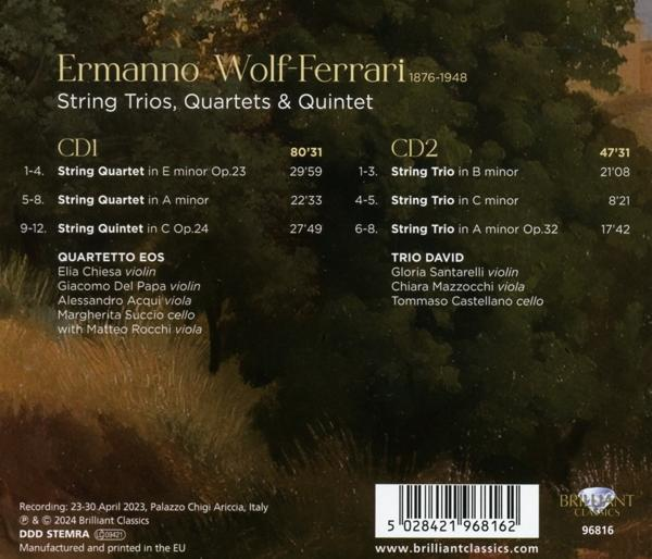 CD mit Text über Streichtrios, -quartette und -quintett.
