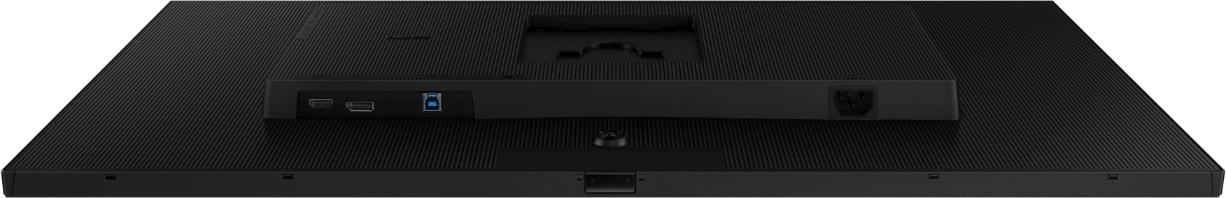 Dos de moniteur noir avec ports HDMI, USB et alimentation.