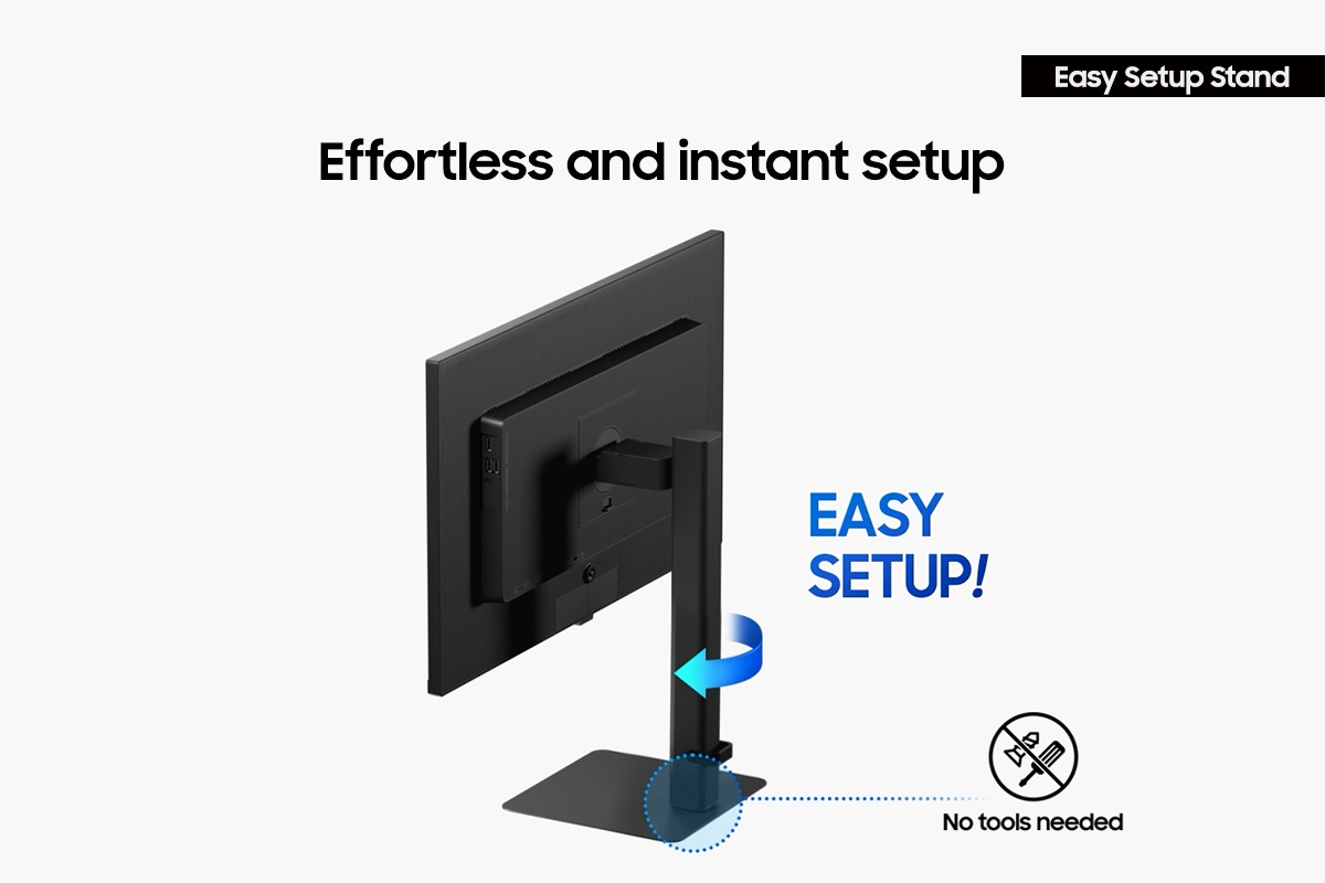 Image en noir et blanc d'un moniteur avec support.