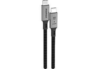 MOMAX DC39D Elite 240W USB-C USB4 40Gbps 1m Kablo Siyah