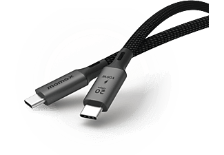 MOMAX DC31D Elite 100W USB-C USB3.2 Gen 2X2 20Gbps Kablo Siyah