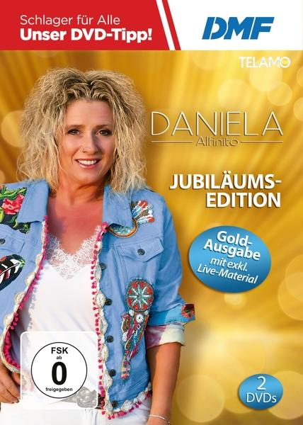 Cover von Daniela Alfinito, einer Frau mit Jacke, lächelnd, und Text über eine DVD-Edition.