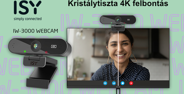 Webkamera 4K felbontással. Egy nőt mutat a képernyőn, a minőséget összehasonlítva.