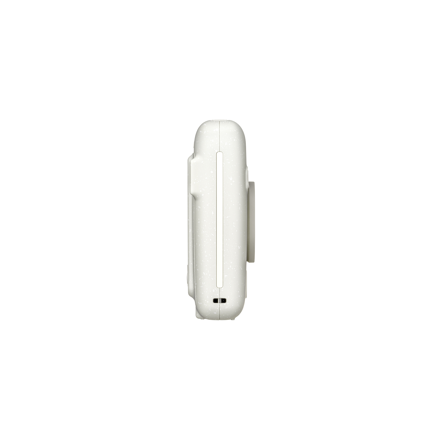 A white instant camera side view.