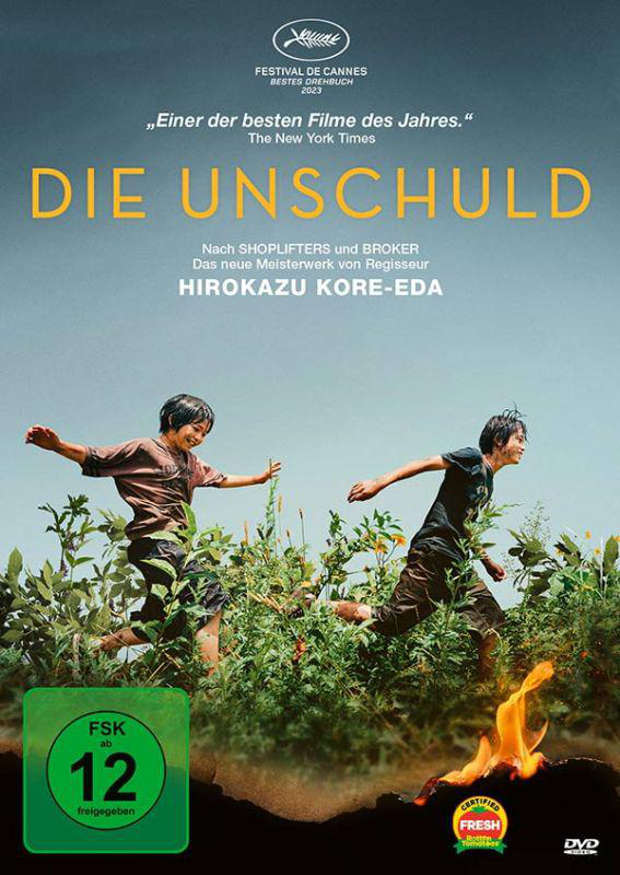 Filmcover, Jungen rennen, Text auf Deutsch.
