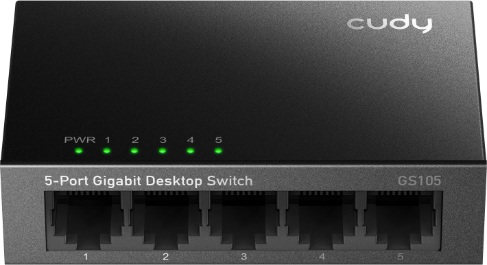 CUDY 5 portos gigabit asztali switch, fém ház, 225770 (GS105)