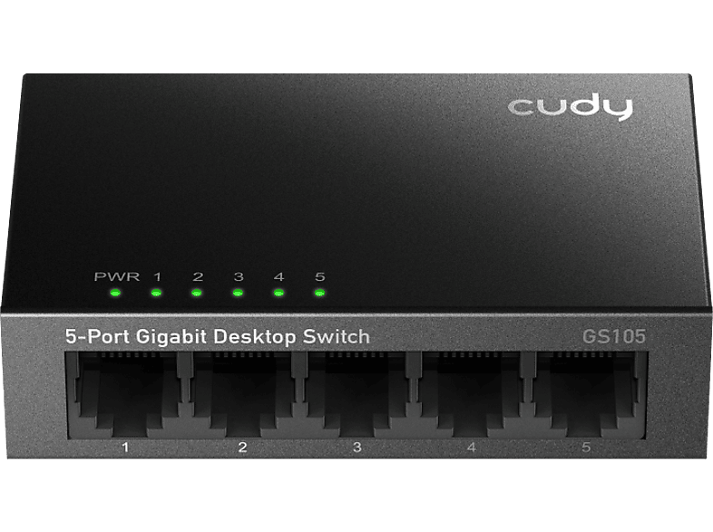 CUDY 5 portos gigabit asztali switch, fém ház, 225770 (GS105)