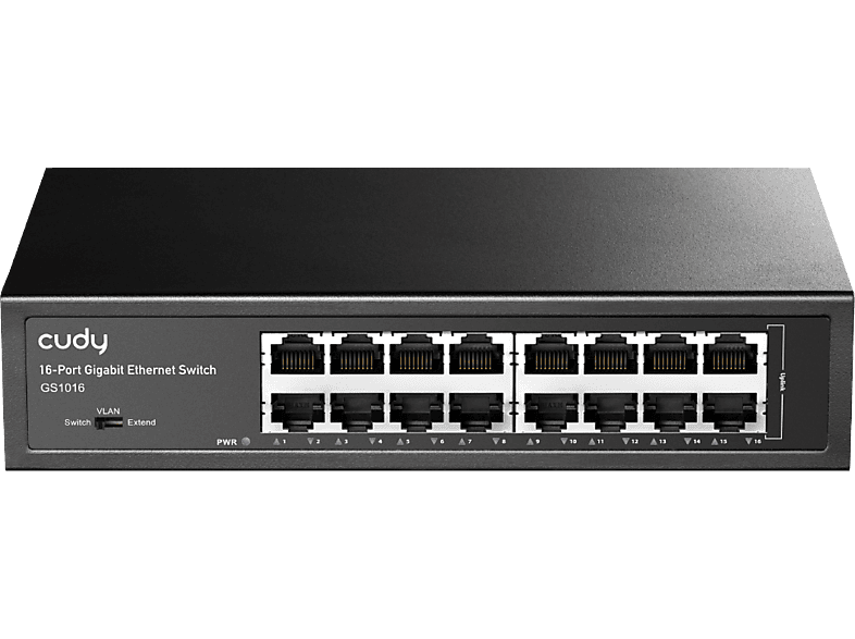 CUDY 16 portos gigabit switch, fém ház, 225772 (GS1016)