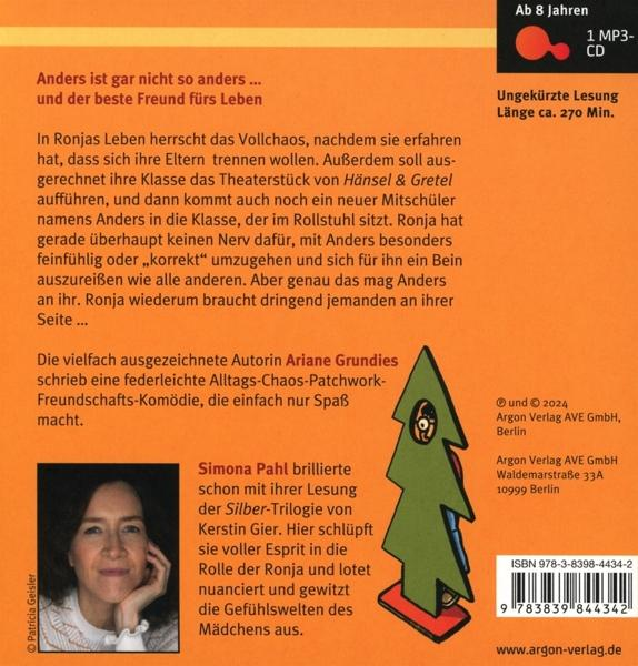 Buchcover mit Porträt einer Frau und deutschem Text über 'Anders', ein Buch über Freundschaft fürs Leben.