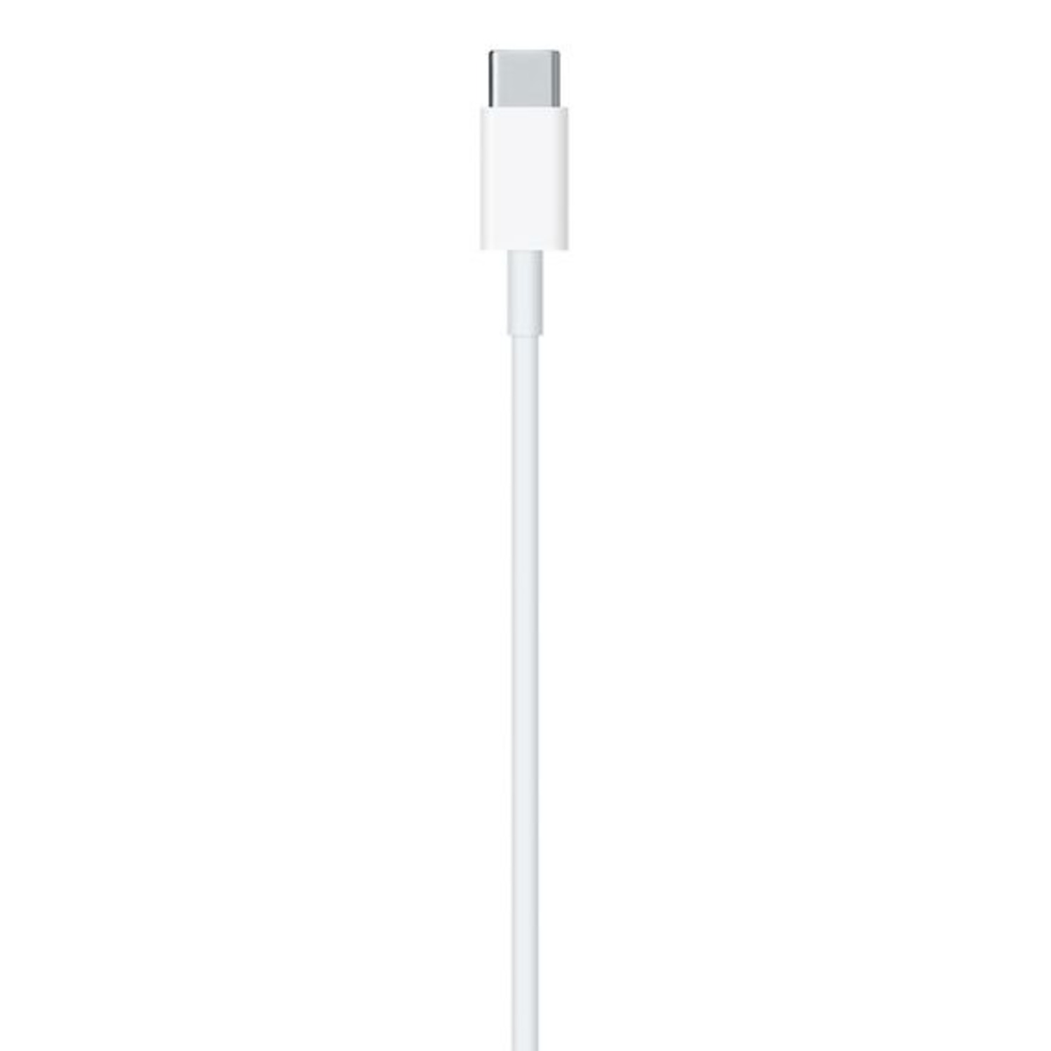 Een witte oortelefoon, close-up met de luidspreker zichtbaar, op wit.