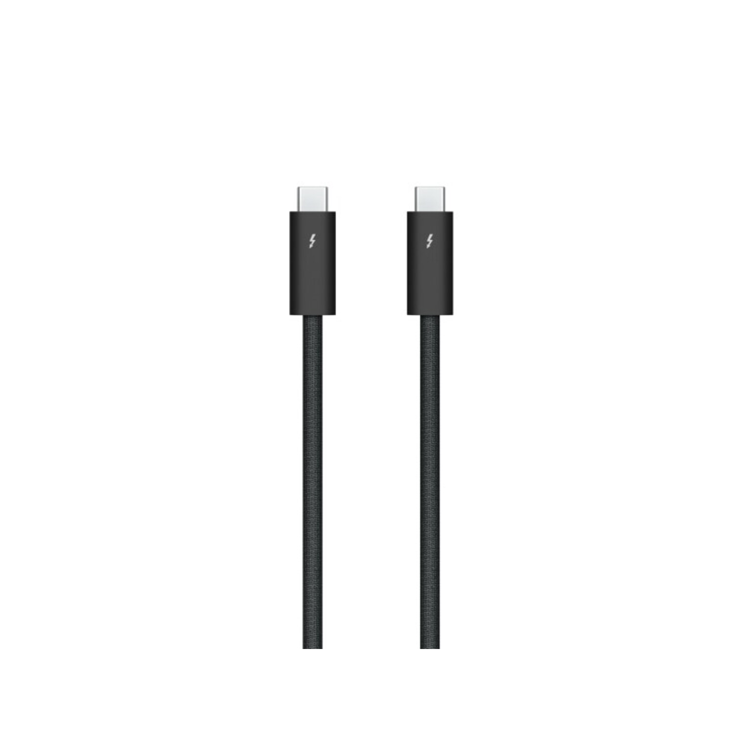 Câble Thunderbolt noir avec deux connecteurs USB-C.