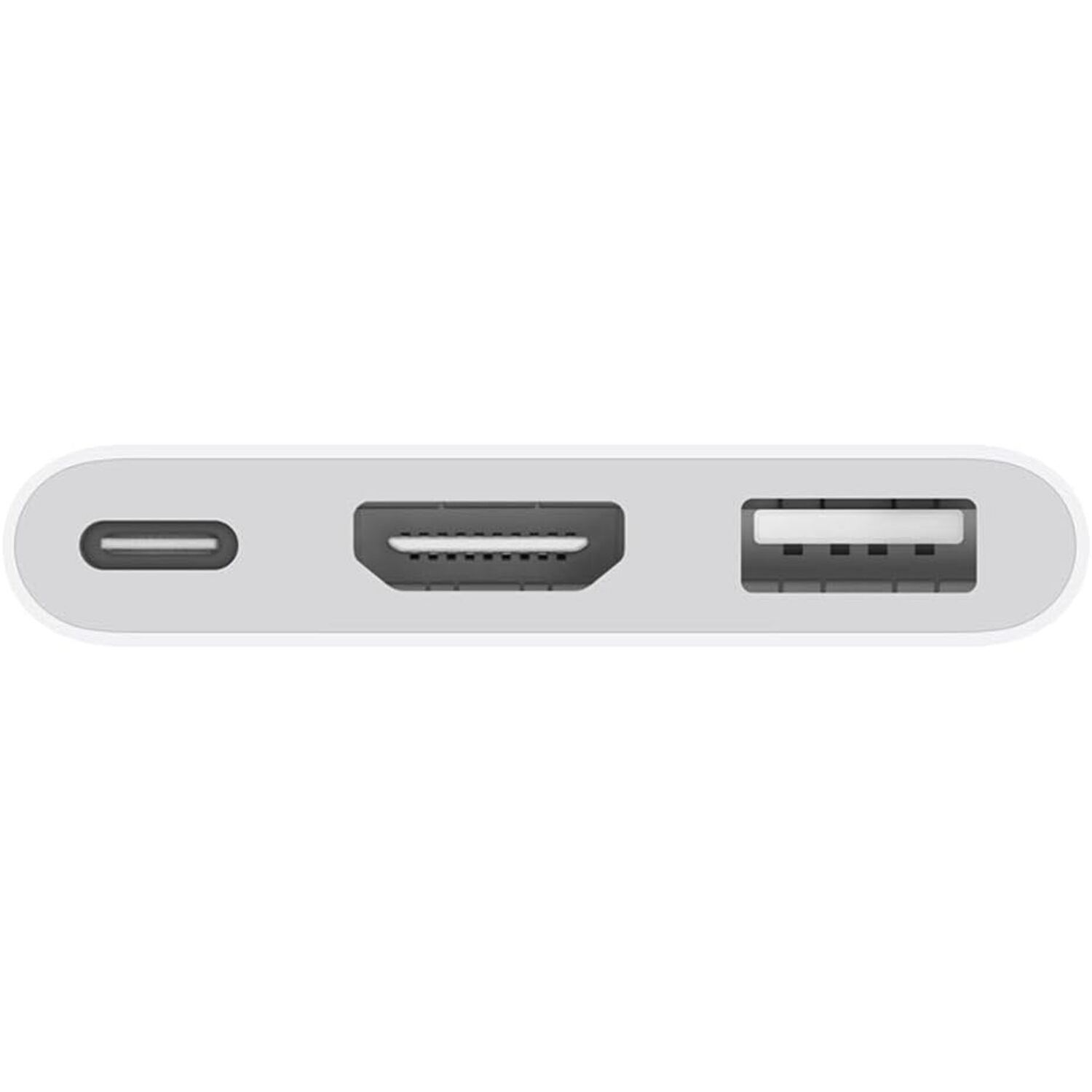 Appareil blanc avec trois ports : USB-C, HDMI et USB-A.