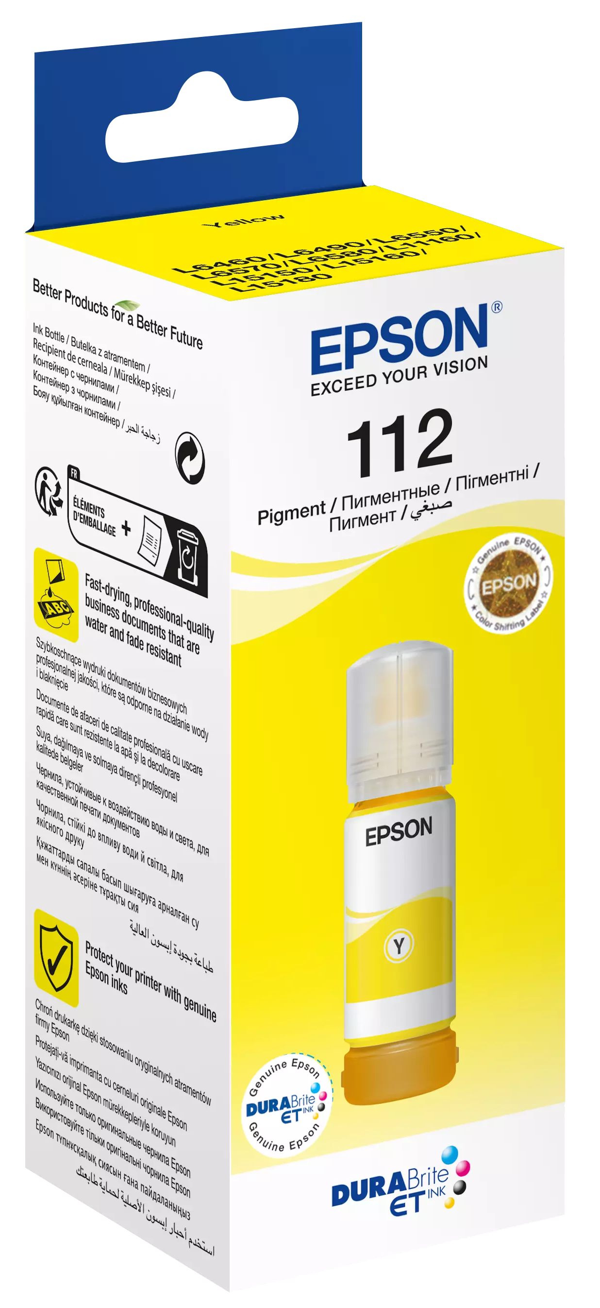 EPSON 112 EcoTank tintatartály, 70 ml, sárga (C13T06C44A)