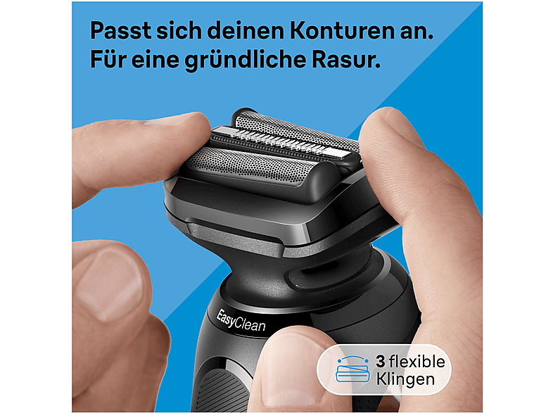 Thumbnail - BRAUN 52-N7200cc Elektrorasierer Series 5 Schwarz (Casette, Reinigungsstation: Ja)