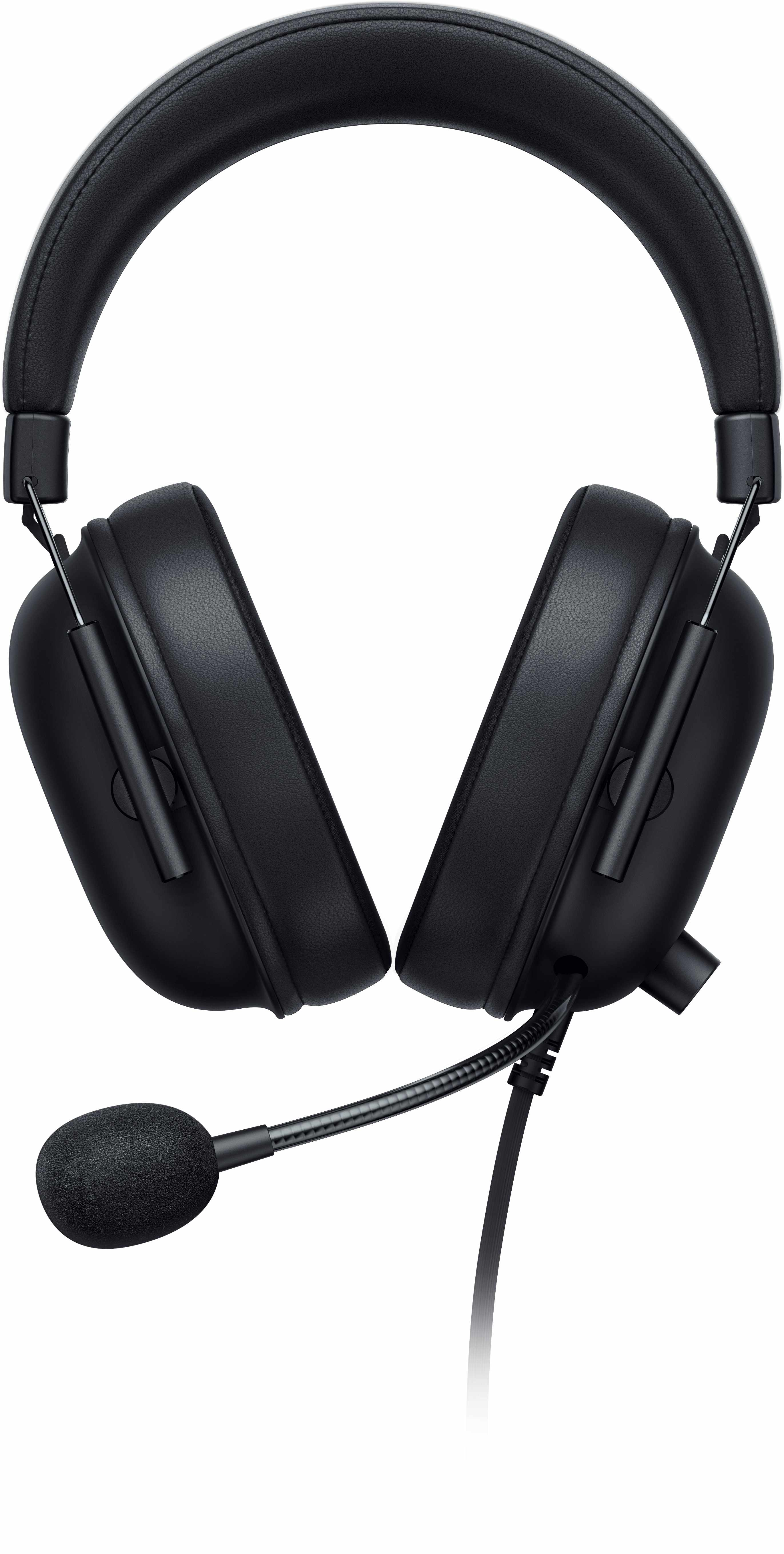 Schwarzes Gaming-Headset mit Mikrofon. Die Kopfhörer sind Over-Ear.