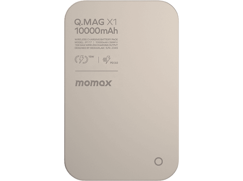 MOMAX IP117E Q.Mag X1 10000mAh Magsafe Wireless Powerbank Titanyum