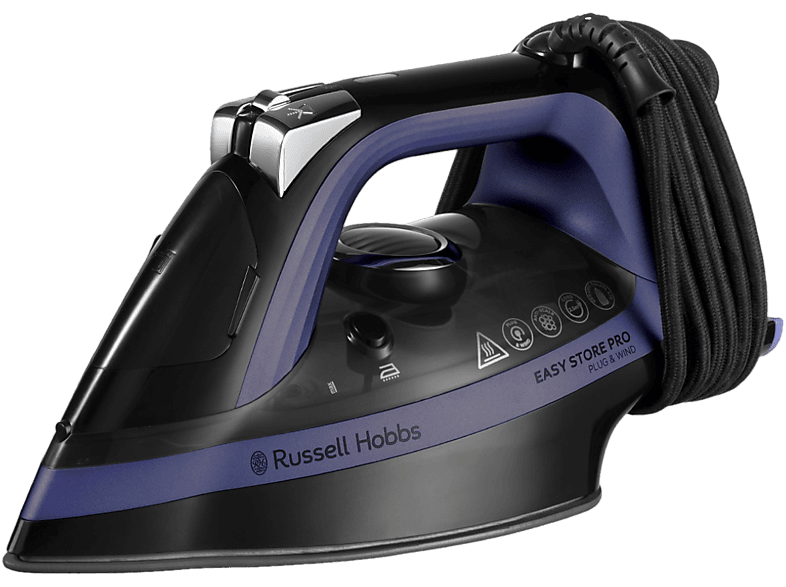 RUSSELL HOBBS Easy Store Pro Plug&Wind Dampfbügeleisen (2400 W, Antihaftbeschichtete Keramik-Bügelsohle)
