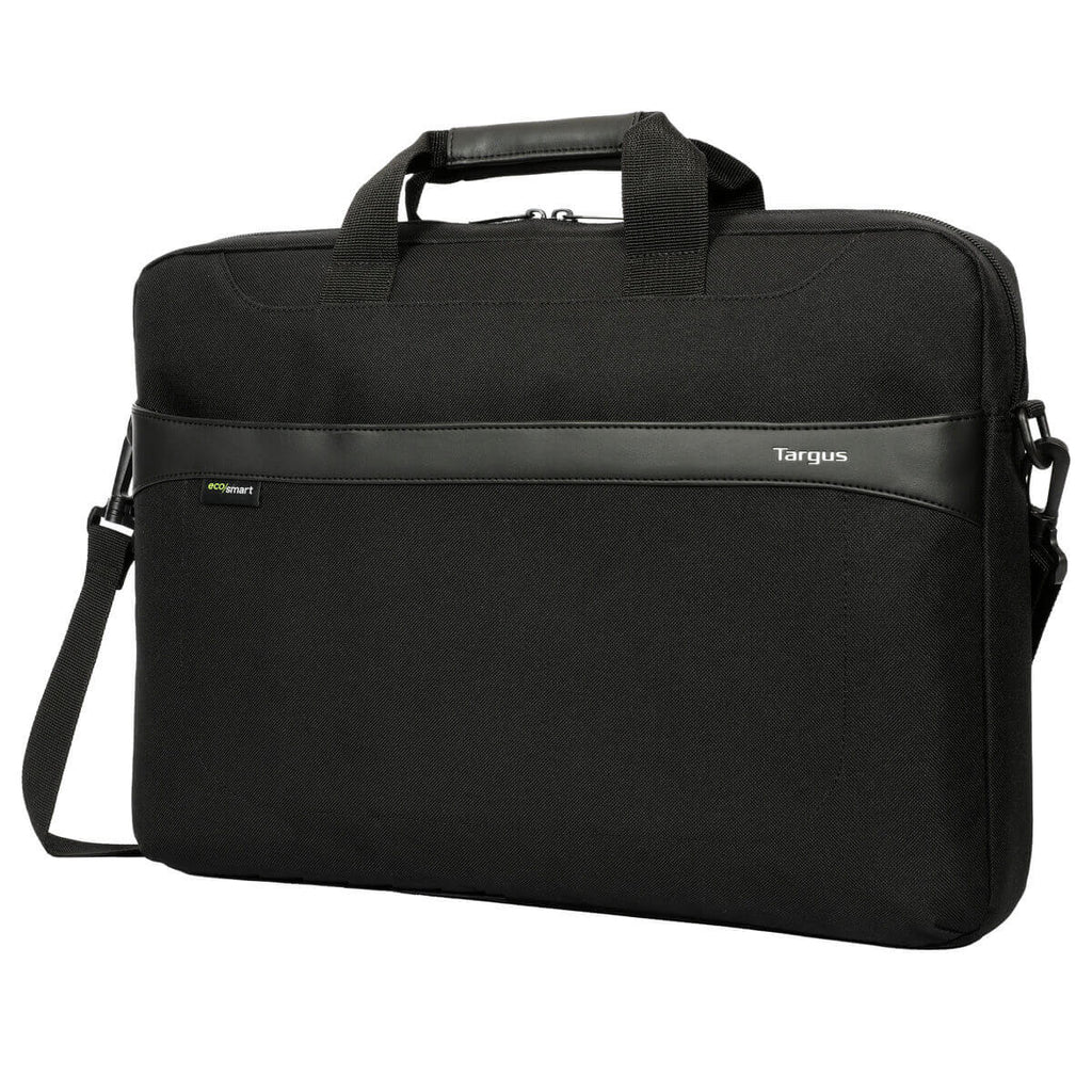 Bolso para portátil Targus negro con asa y correa.