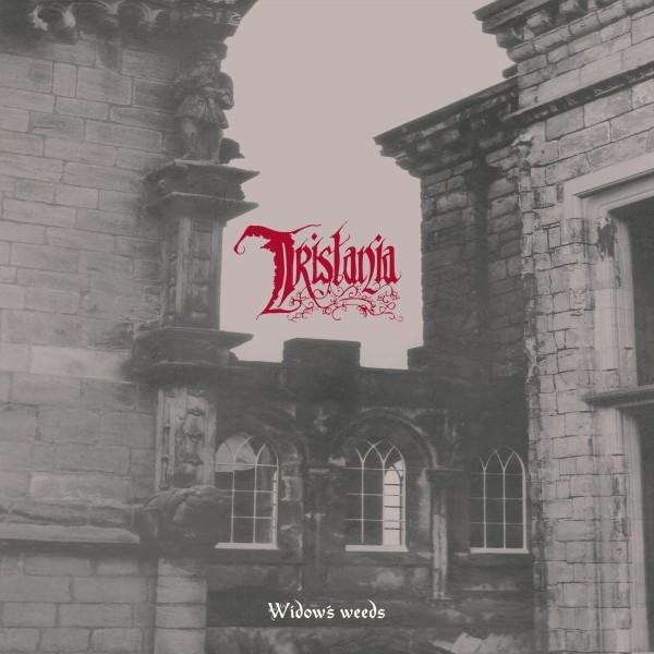 Albumcover mit einem gotischen Gebäude und dem Wort 'Tristania' mit dem Text 'Widow's Weeds'.