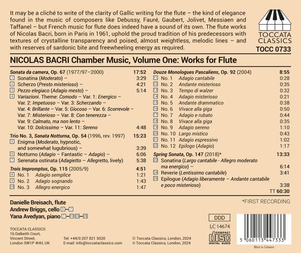 Eine Rückseite einer CD mit Noten und Text. Auf der rechten Seite befindet sich ein Klaviersymbol.