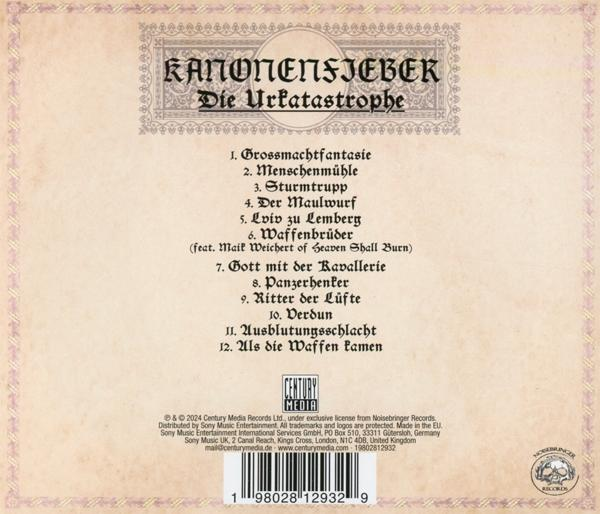 Ein Albumcover mit einer Liste von Songs und dem Namen der Band.