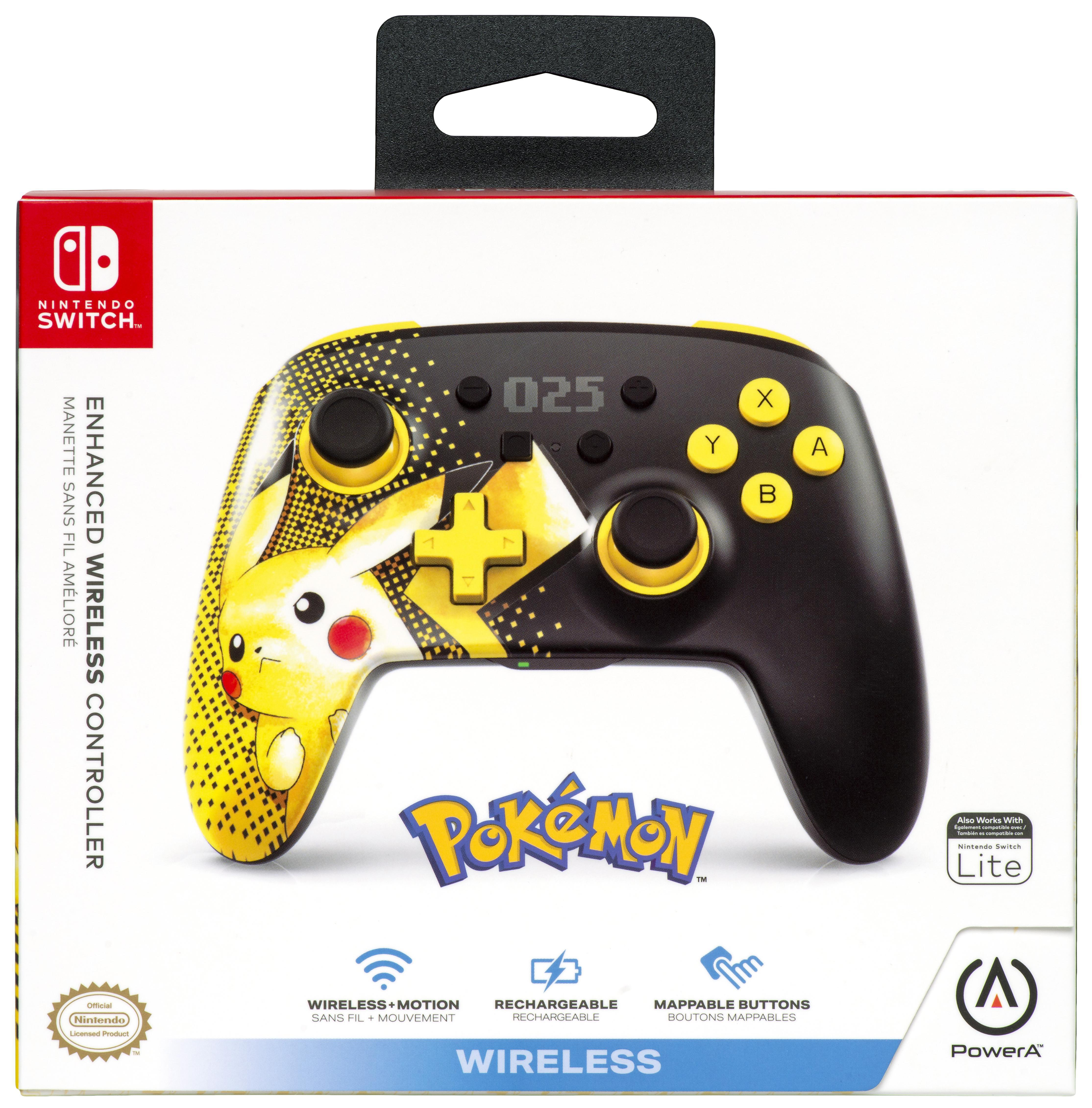 Schachtelkunst für einen Nintendo Switch Controller im Pokémon-Design, schwarz und gelb.