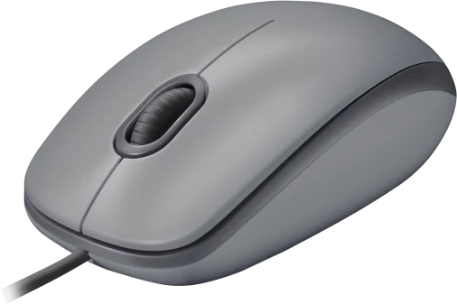 LOGITECH M110 vezetékes optikai egér, USB, halk gombok, középszürke (910-006760)