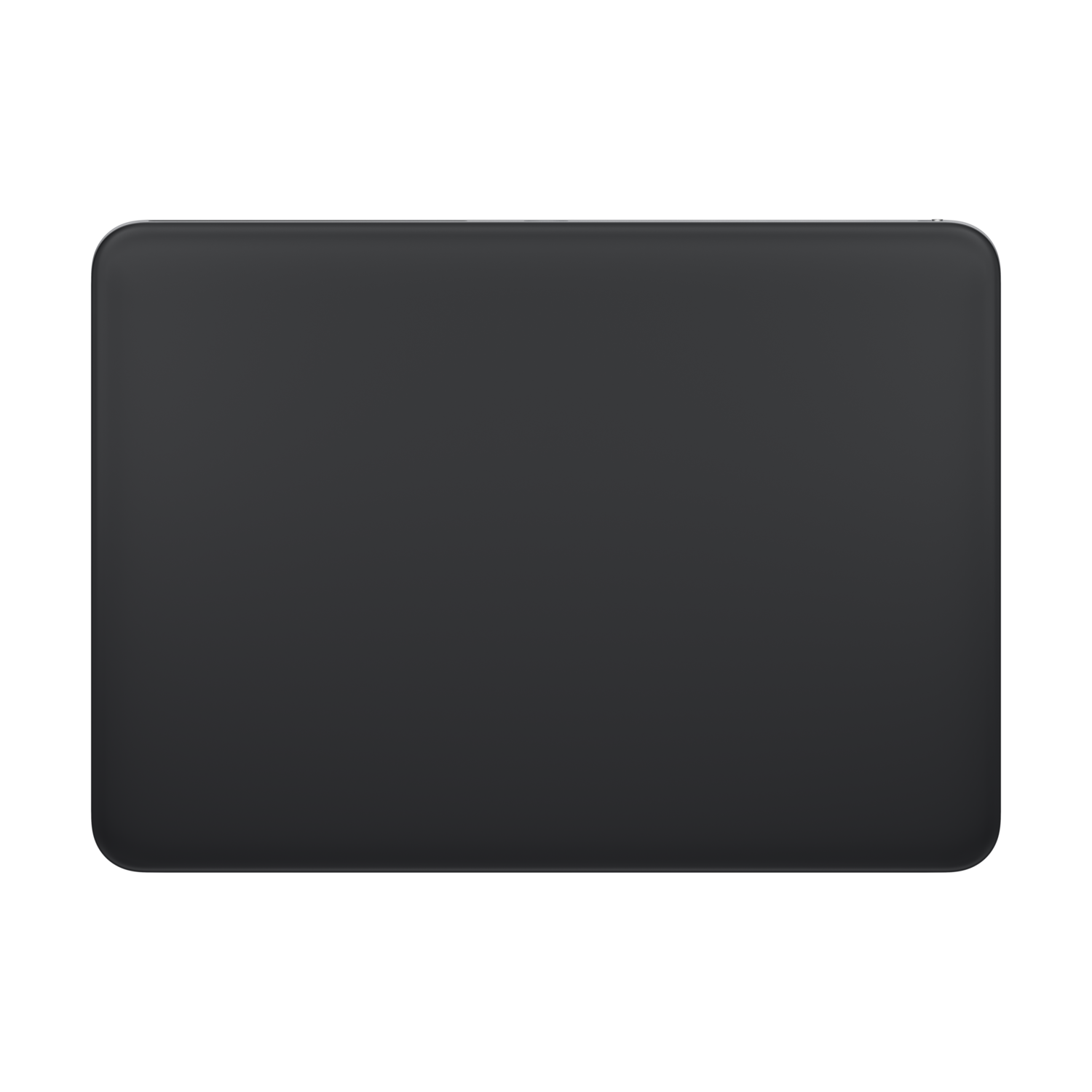 A flat, black rectangle with rounded corners, likely a tablet or device.
