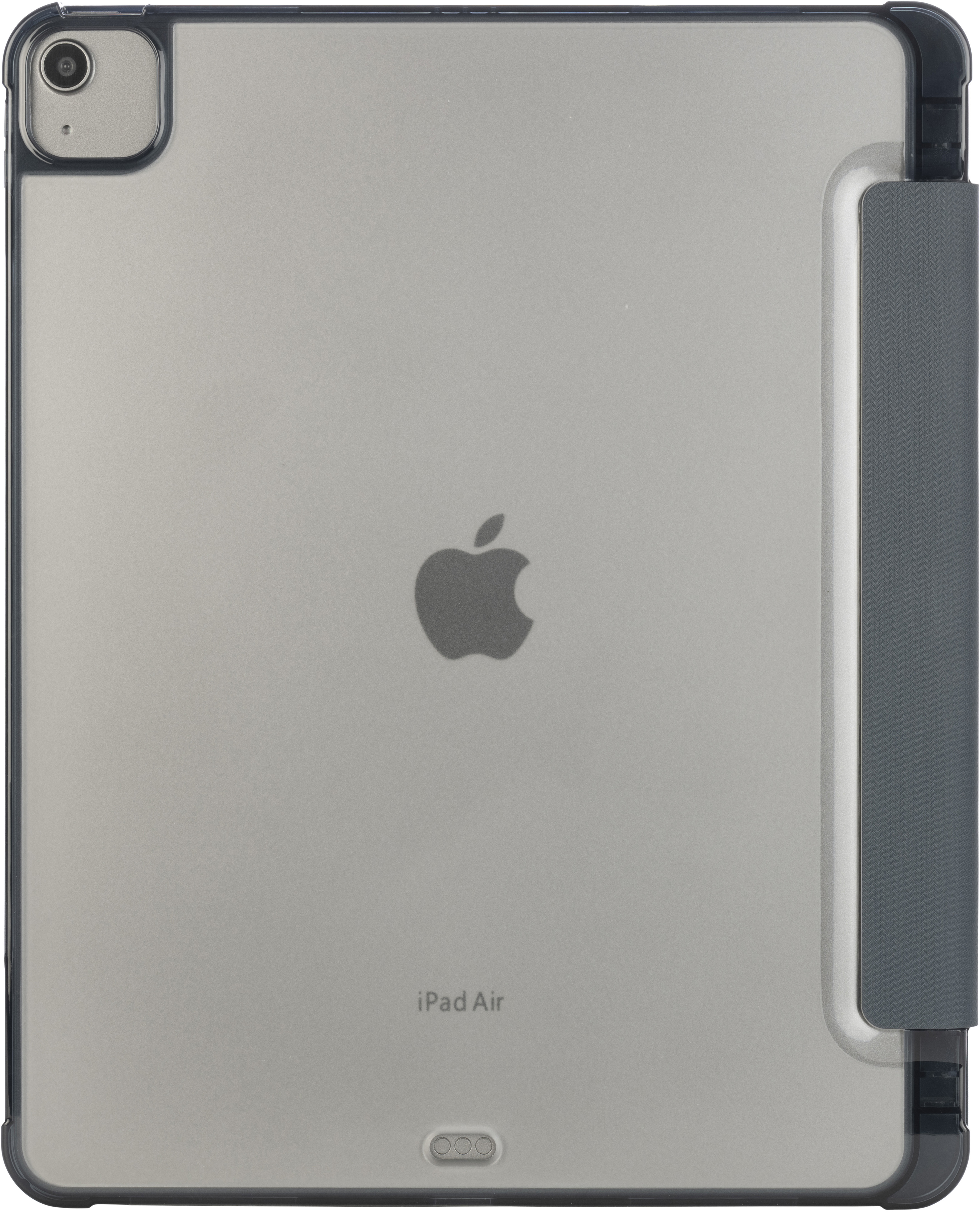 Ein iPad Air mit Schutzhülle. Apple-Logo sichtbar.