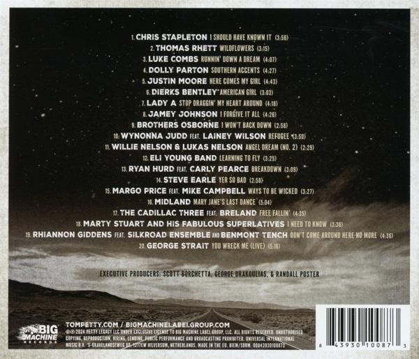 Rückseite einer CD mit einer Liste von Songs und Künstlernamen.