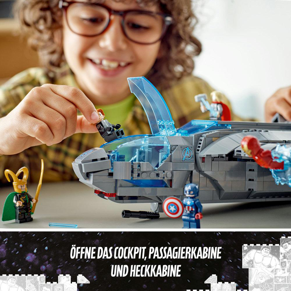 LEGO Marvel 76248 Der Quinjet der Avengers Bausatz, Mehrfarbig